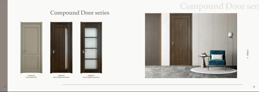 New Interior Glass Solid Wood PVC Door