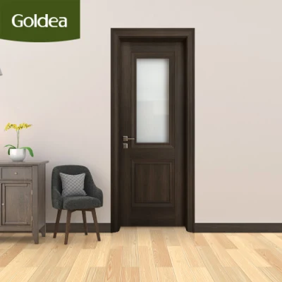 Cheap Simple Double Grey Patio Door Sliding WPC Glass PVC Bathroom Bedroom Timber Door