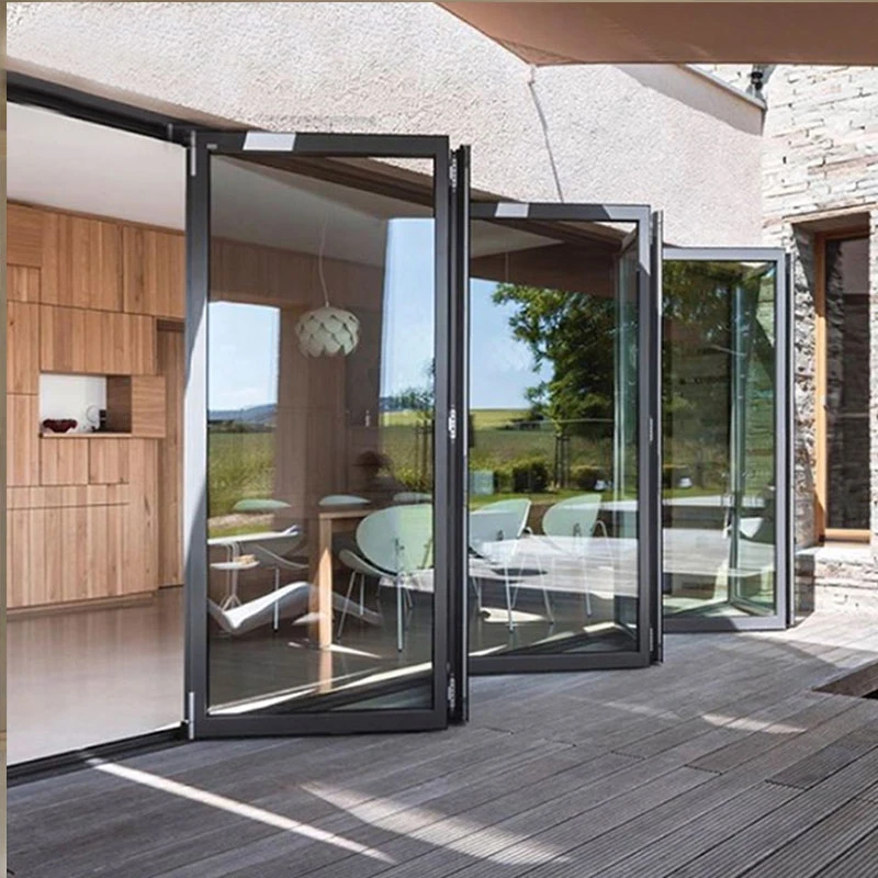 Arab Emirate Bi-Folding Aluminum Door for Balcony Double Glazing Aluminum Heat Insualtion for Main Gate/Bi-Fold Doors Design