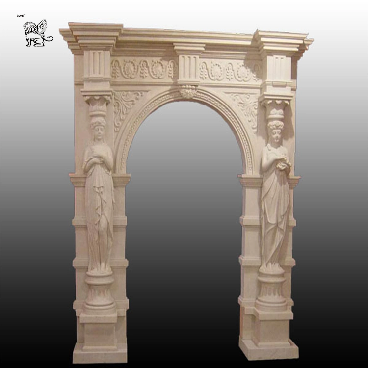 Classic Design Hand-Carved Antique Marble Door Frame Mdfy-07