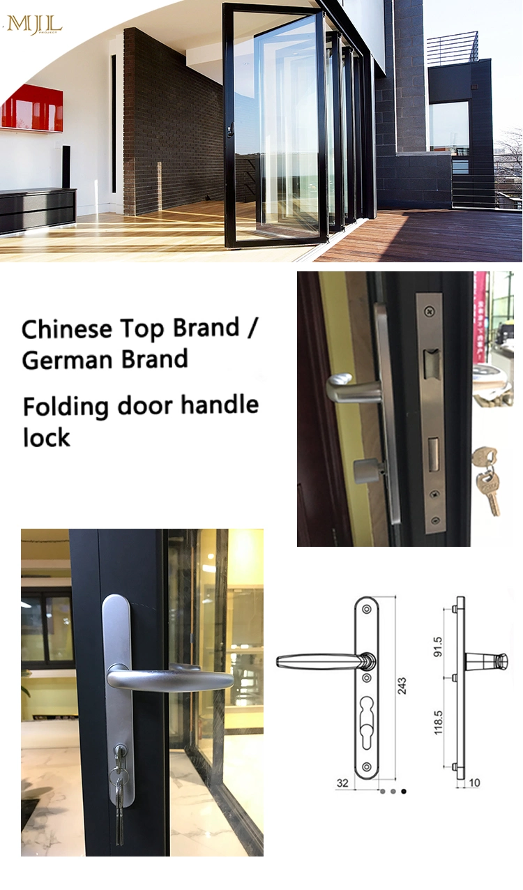 North America Standard Aluminium Doors and Windows Double Clear Tampered Glass Aluminum Folding Door for House